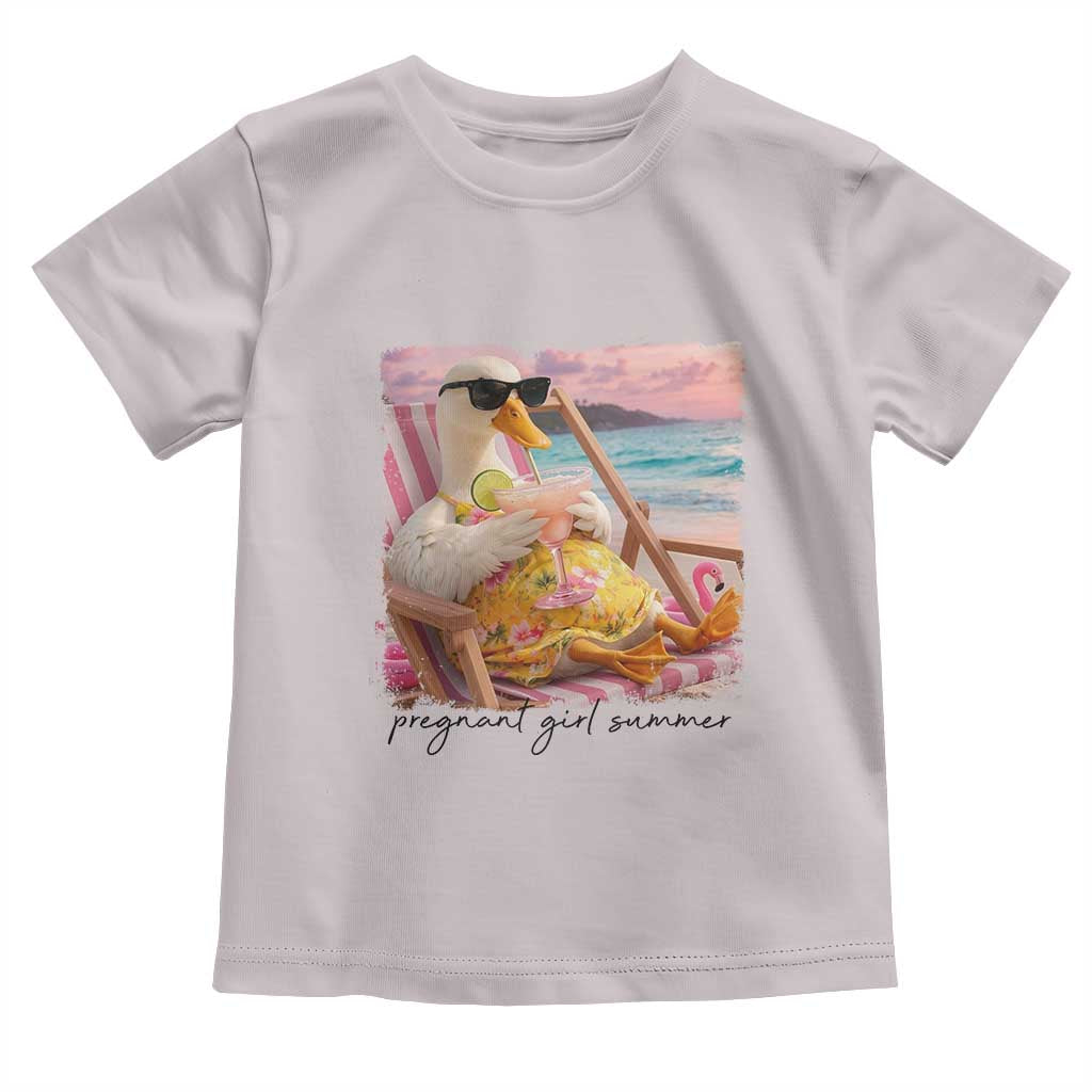 Pregnant Girl Summer Goose Mom Toddler T Shirt Funny Pregnancy Announcement TS14 Ice Gray Print Your Wear