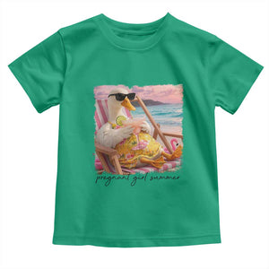 Pregnant Girl Summer Goose Mom Toddler T Shirt Funny Pregnancy Announcement TS14 Irish Green Print Your Wear