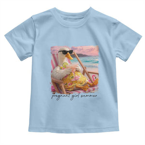 Pregnant Girl Summer Goose Mom Toddler T Shirt Funny Pregnancy Announcement TS14 Light Blue Print Your Wear
