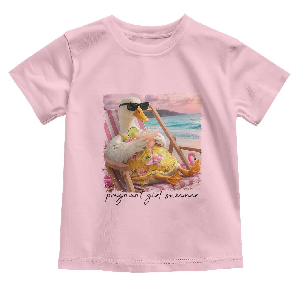 Pregnant Girl Summer Goose Mom Toddler T Shirt Funny Pregnancy Announcement TS14 Light Pink Print Your Wear