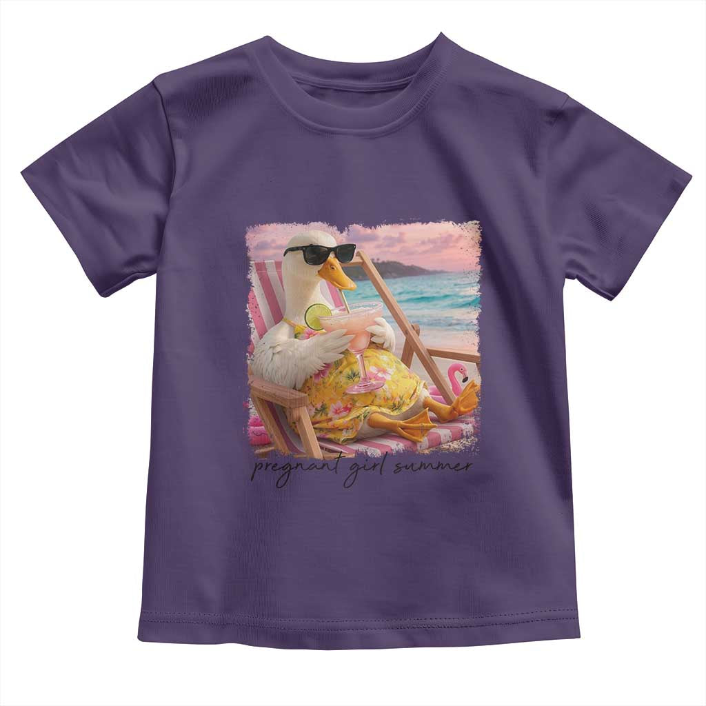 Pregnant Girl Summer Goose Mom Toddler T Shirt Funny Pregnancy Announcement TS14 Purple Print Your Wear