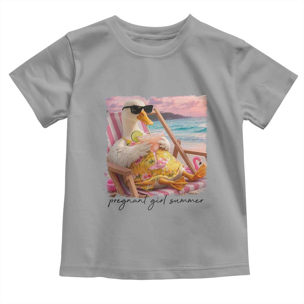 Pregnant Girl Summer Goose Mom Toddler T Shirt Funny Pregnancy Announcement TS14 Sport Gray Print Your Wear