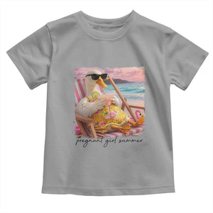 Pregnant Girl Summer Goose Mom Toddler T Shirt Funny Pregnancy Announcement TS14 Sport Gray Print Your Wear