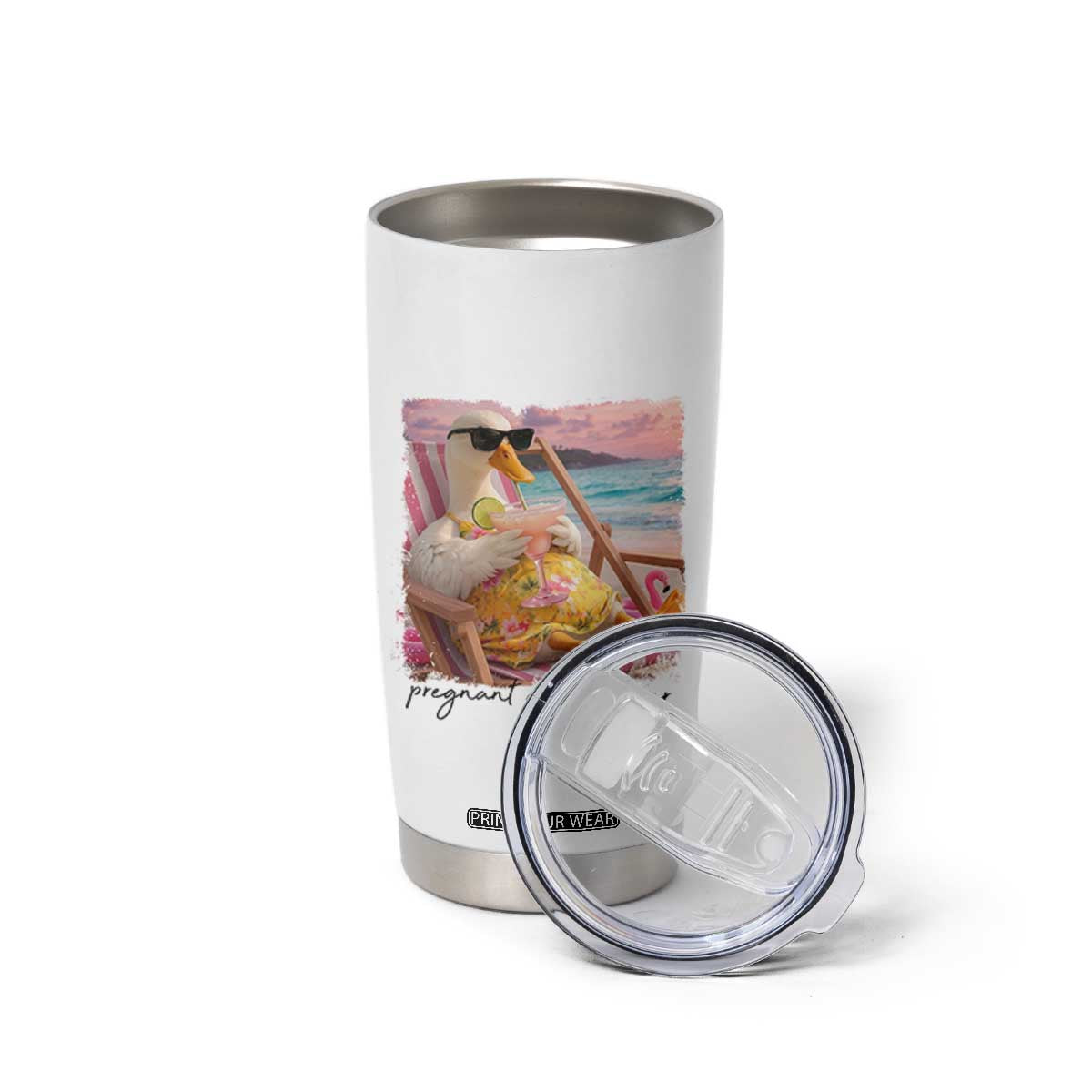 Pregnant Girl Summer Goose Mom Tumbler Cup Funny Pregnancy Announcement TS14 Print Your Wear