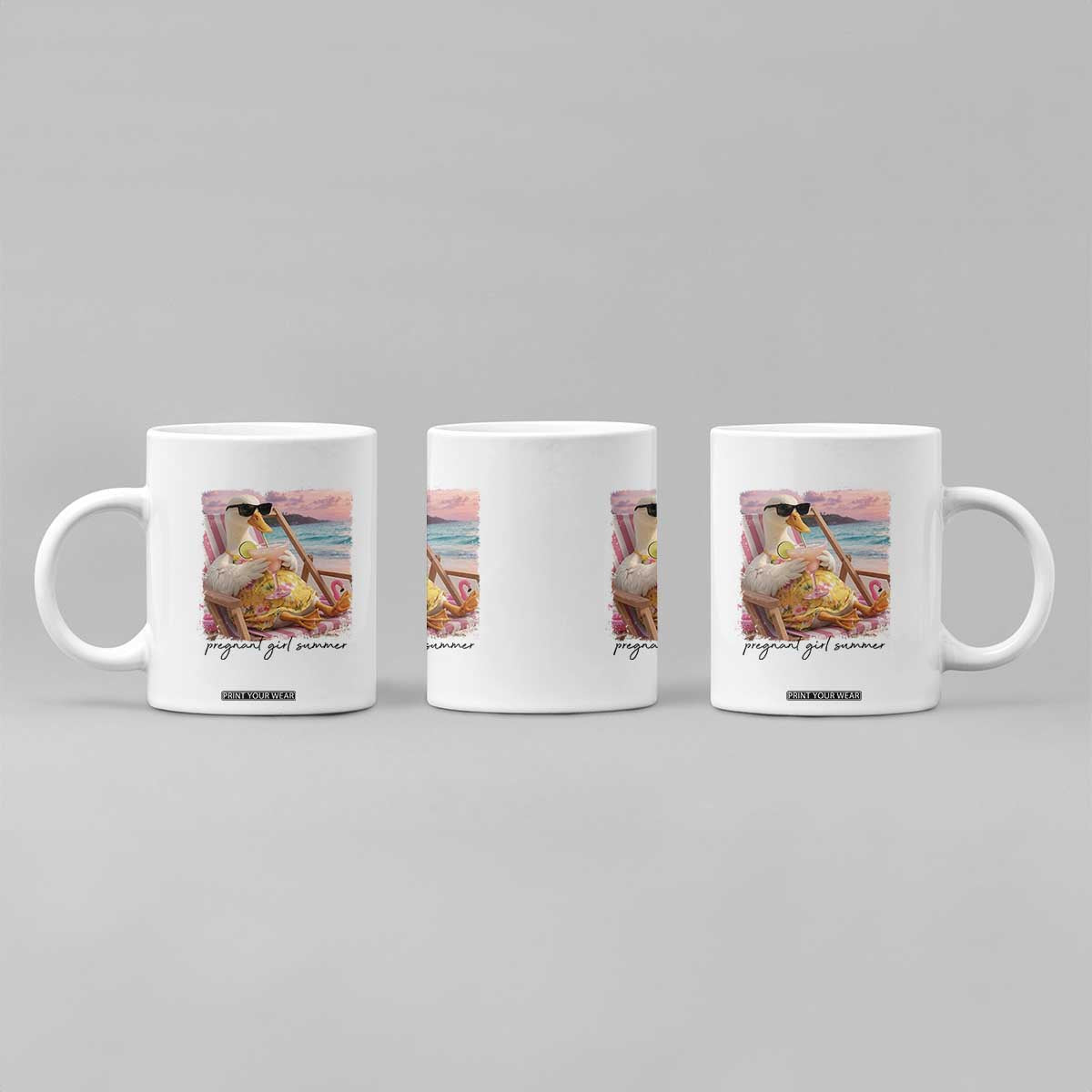 Pregnant Girl Summer Goose Mom Coffee Mug Funny Pregnancy Announcement TS14 Print Your Wear