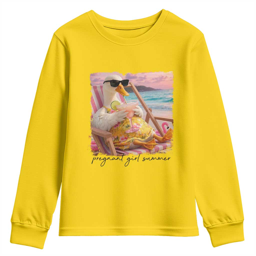 Pregnant Girl Summer Goose Mom Youth Sweatshirt Funny Pregnancy Announcement TS14 Daisy Print Your Wear