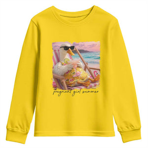 Pregnant Girl Summer Goose Mom Youth Sweatshirt Funny Pregnancy Announcement TS14 Daisy Print Your Wear