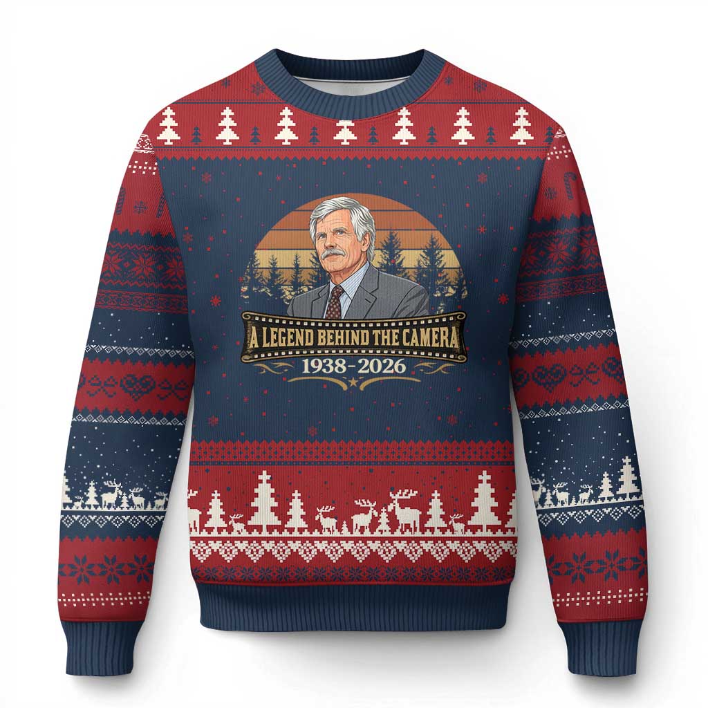 Media Mogul Turner Memorial Ugly Christmas Sweater A Legend Behind The Camera TS14 Navy Red Print Your Wear