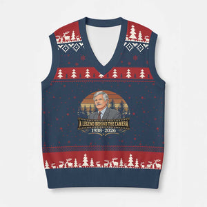 Media Mogul Turner Memorial V-Neck Knit Sweater Vest A Legend Behind The Camera TS14 Navy Red Print Your Wear