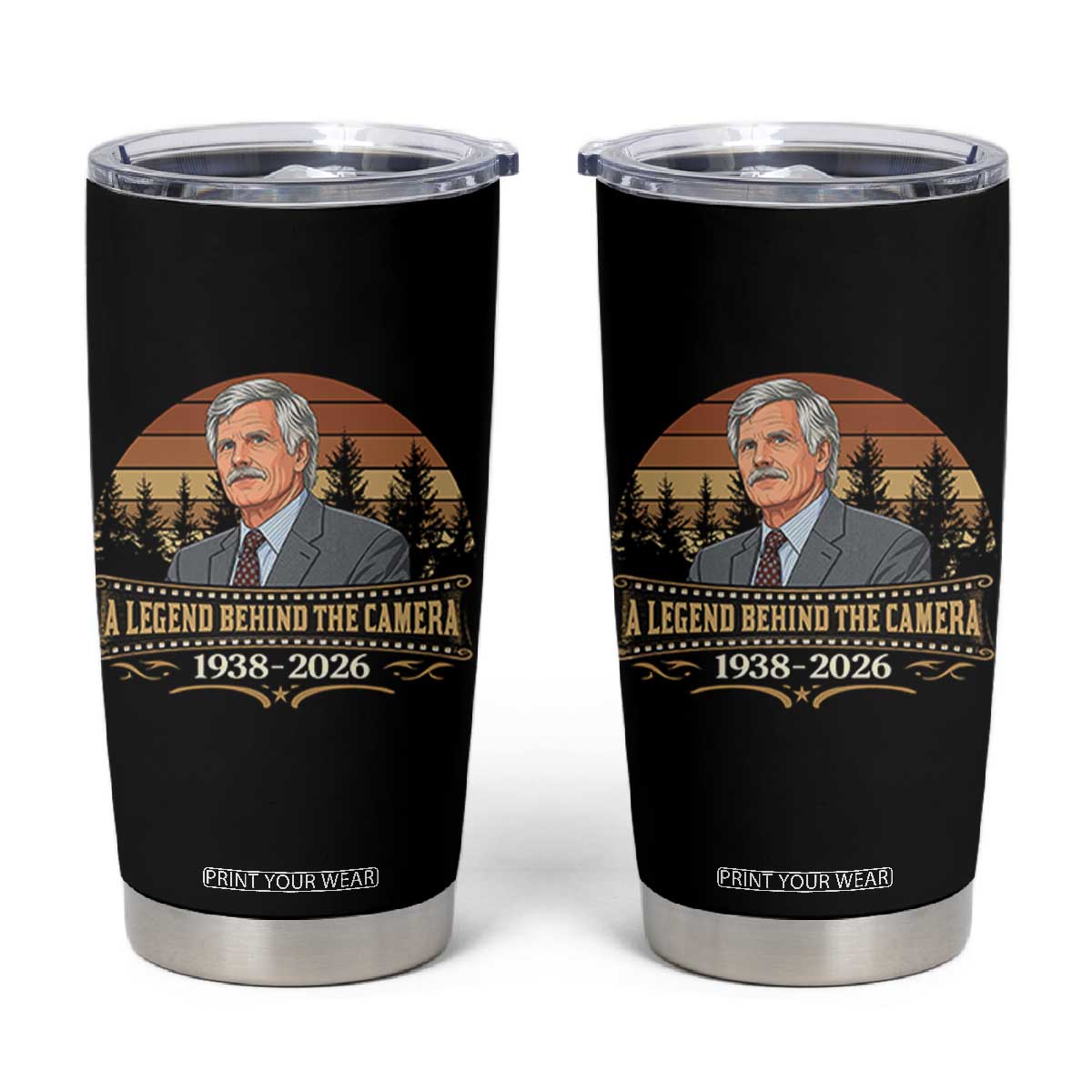 Media Mogul Turner Memorial Tumbler Cup A Legend Behind The Camera TS14 Black Print Your Wear