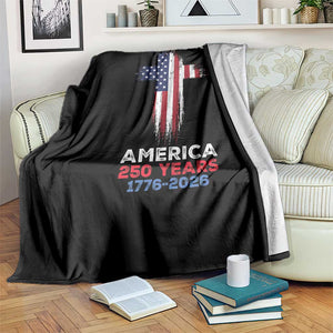 God Bless America 250 Years 1776-2026 Throw Blanket Christian Cross Flag TS14 Print Your Wear