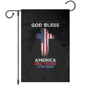 God Bless America 250 Years 1776-2026 Garden Flag Christian Cross Flag TS14 Black Print Your Wear
