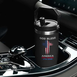 God Bless America 250 Years 1776-2026 Flip Straw Tumbler Christian Cross Flag TS14 Print Your Wear