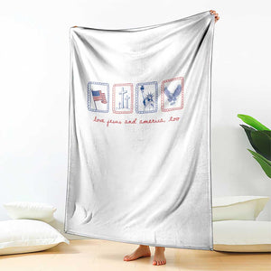 Loves Jesus and America Too Throw Blanket 4th of July Christian TS14 Print Your Wear
