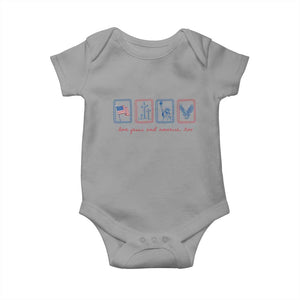 Loves Jesus and America Too Baby Onesie 4th of July Christian TS14 Sport Gray Print Your Wear