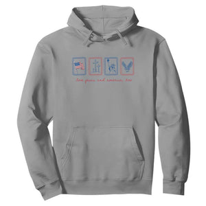 Loves Jesus and America Too Hoodie 4th of July Christian TS14 Sport Gray Print Your Wear