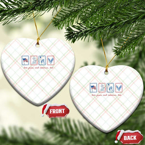 Loves Jesus and America Too Ceramic Ornament 4th of July Christian TS14 Print Your Wear
