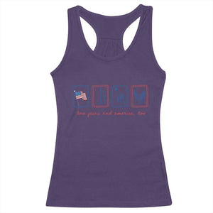Loves Jesus and America Too Racerback Tank Top 4th of July Christian TS14 Purple Print Your Wear