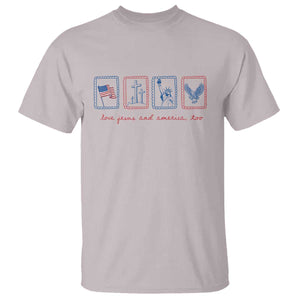 Loves Jesus and America Too T Shirt 4th of July Christian TS14 Ice Gray Print Your Wear