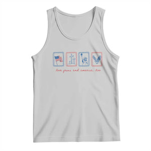 Loves Jesus and America Too Tank Top 4th of July Christian TS14 Ash Print Your Wear