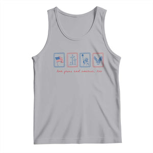 Loves Jesus and America Too Tank Top 4th of July Christian TS14 Athletic Heather Print Your Wear