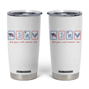 Loves Jesus and America Too Tumbler Cup 4th of July Christian TS14 White Print Your Wear