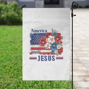 America Needs Jesus Garden Flag Christian Floral US Flag 4th of July TS14 Print Your Wear