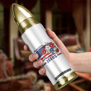 America Needs Jesus Bullet Tumbler Christian Floral US Flag 4th of July TS14 Print Your Wear