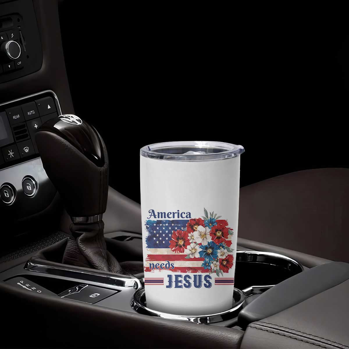 America Needs Jesus Tumbler Cup Christian Floral US Flag 4th of July TS14 Print Your Wear