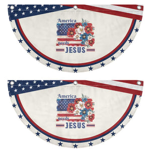 America Needs Jesus Patriotic Fan Flag Christian Floral US Flag 4th of July