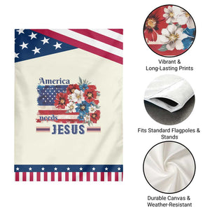 America Needs Jesus Patriotic Garden Flag Christian Floral US Flag 4th of July TS14 Print Your Wear