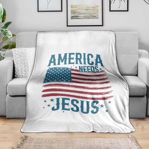 America Needs Jesus Throw Blanket 4th of July Christian TS14 Print Your Wear