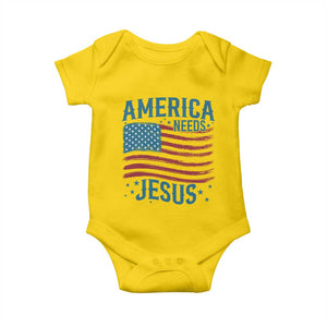 America Needs Jesus Baby Onesie 4th of July Christian TS14 Daisy Print Your Wear
