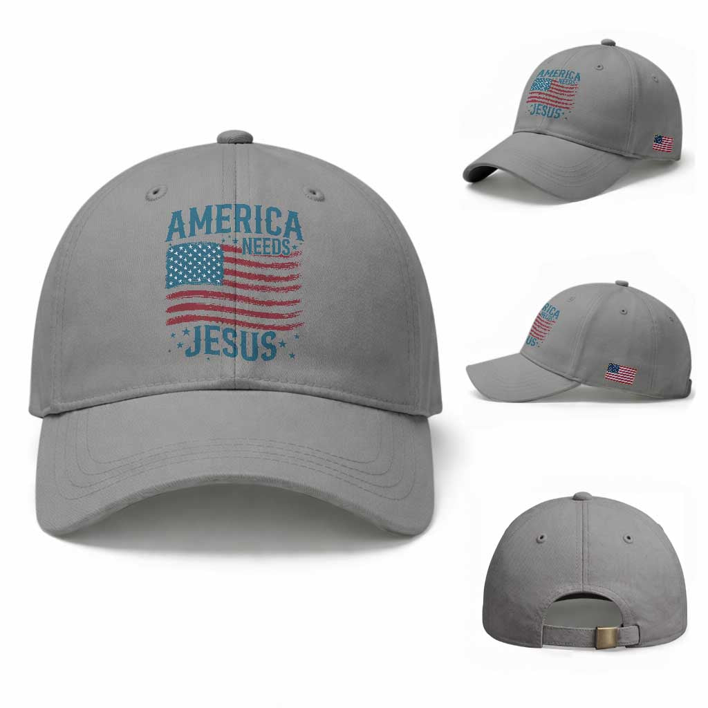 America Needs Jesus Baseball Cap 4th of July Christian TS14 Baseball Cap Universal Fit Sport Gray Print Your Wear