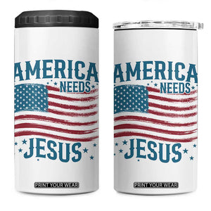 America Needs Jesus 4 in 1 Can Cooler Tumbler 4th of July Christian TS14 One Size: 16 oz White Print Your Wear