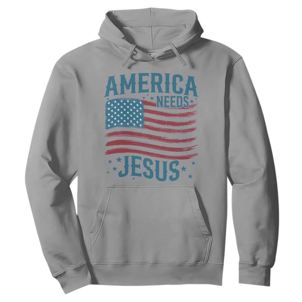America Needs Jesus Hoodie 4th of July Christian TS14 Sport Gray Print Your Wear