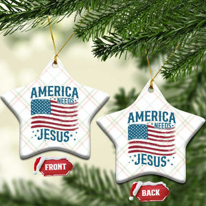 America Needs Jesus Ceramic Ornament 4th of July Christian TS14 Print Your Wear