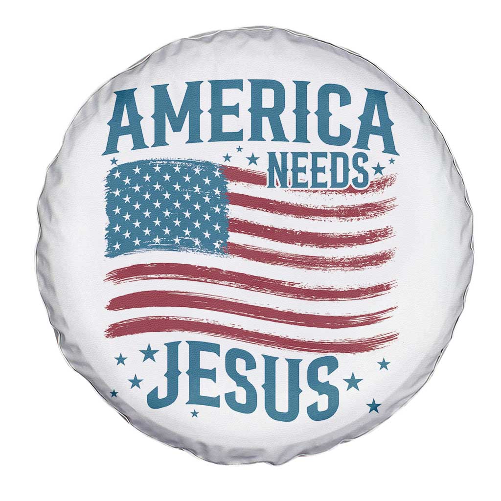 America Needs Jesus Spare Tire Cover 4th of July Christian TS14 Print Your Wear