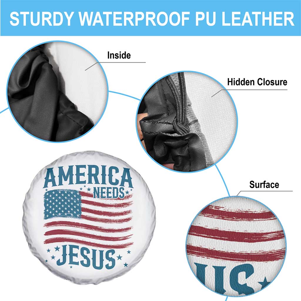 America Needs Jesus Spare Tire Cover 4th of July Christian TS14 Print Your Wear