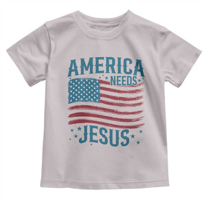 America Needs Jesus Toddler T Shirt 4th of July Christian TS14 Ice Gray Print Your Wear
