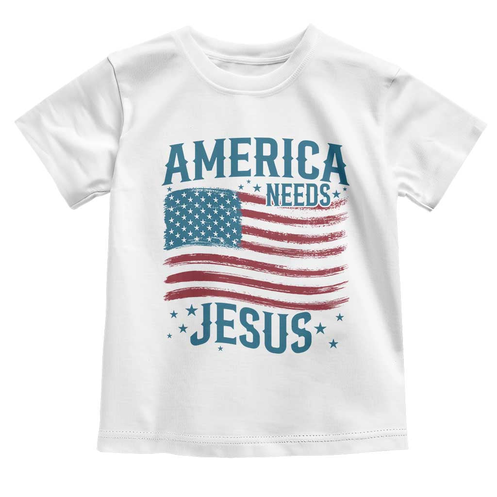 America Needs Jesus Toddler T Shirt 4th of July Christian TS14 White Print Your Wear