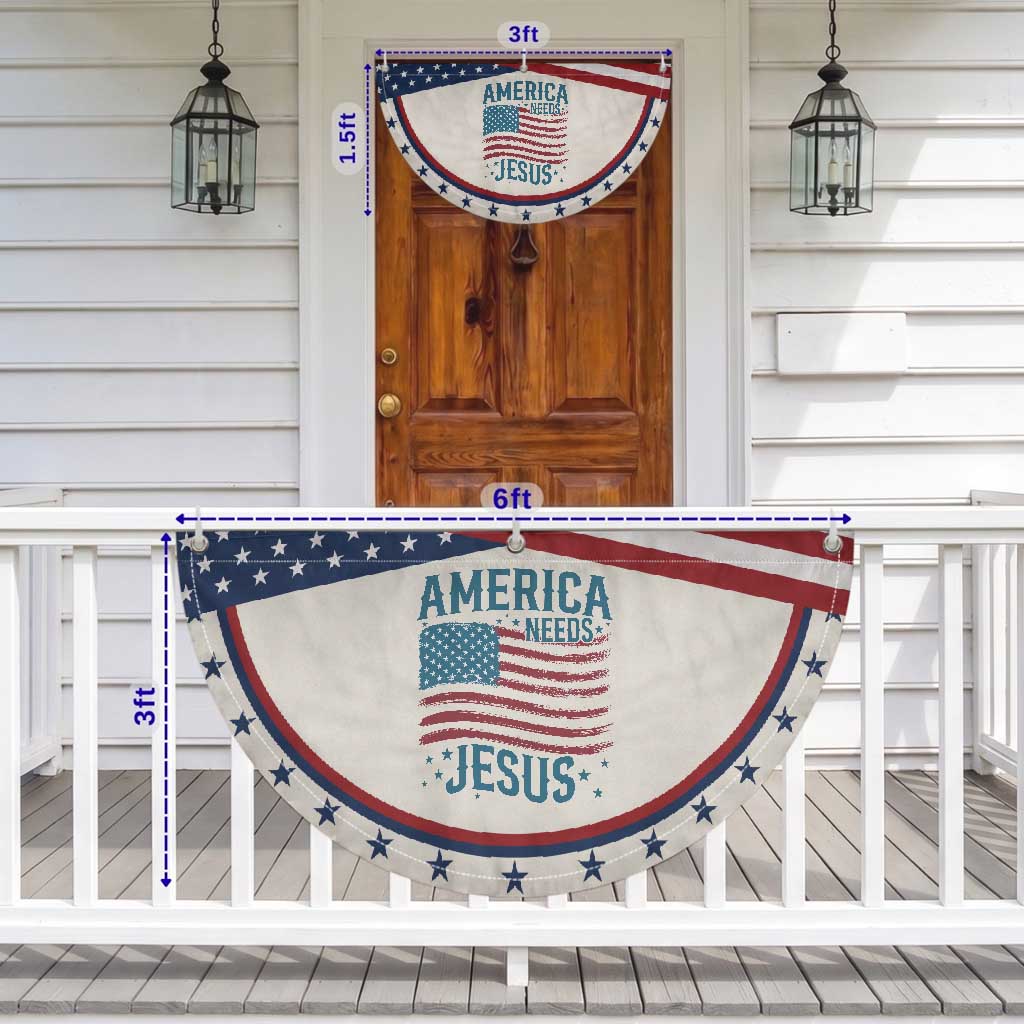 America Needs Jesus Patriotic Fan Flag 4th of July Christian