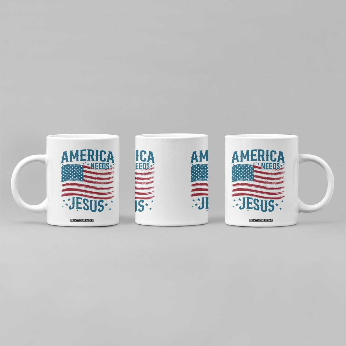 America Needs Jesus Coffee Mug 4th of July Christian TS14 Print Your Wear