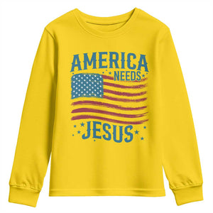 America Needs Jesus Youth Sweatshirt 4th of July Christian TS14 Daisy Print Your Wear