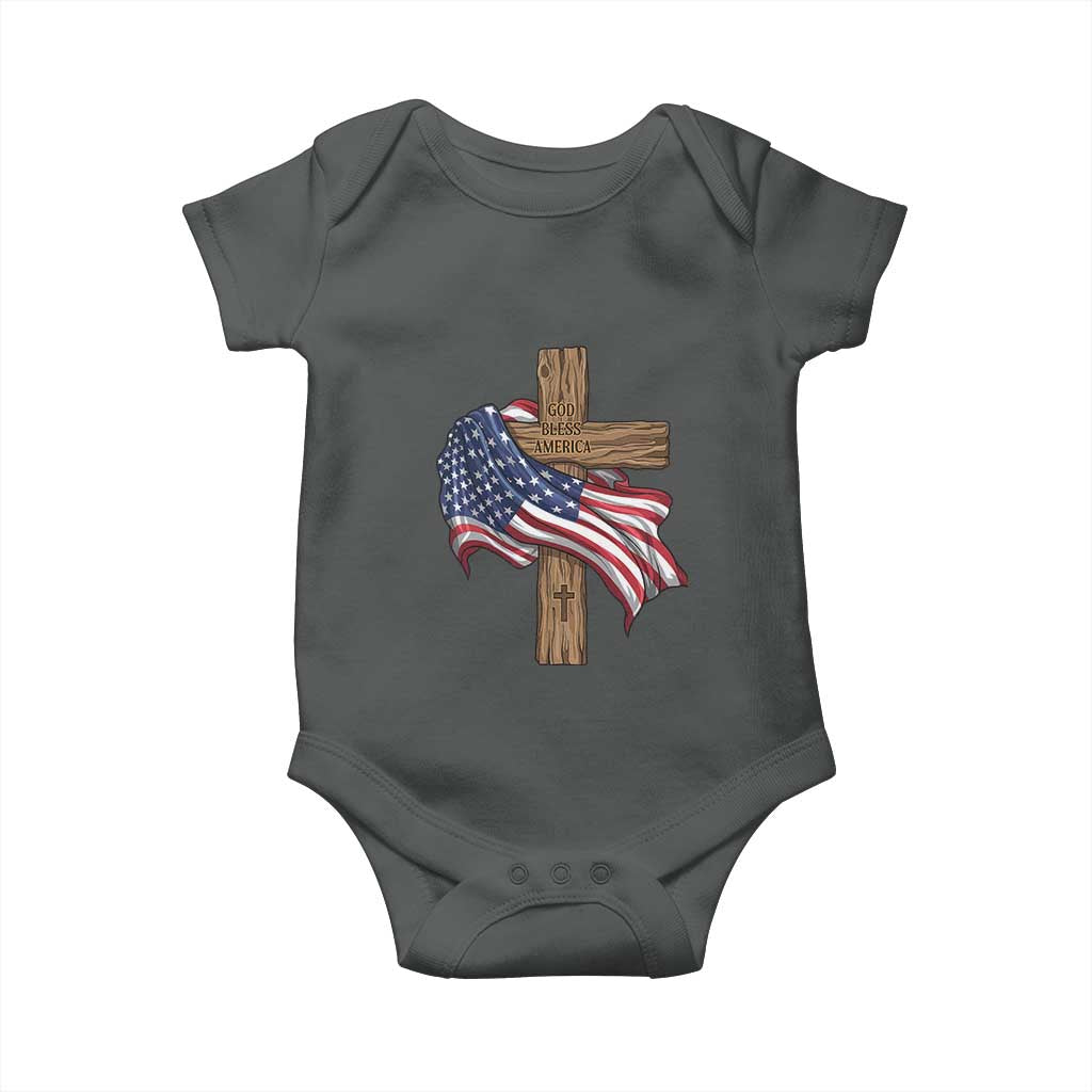 God Bless America 250 Years Baby Onesie 4th of July Christian Jesus TS14 Dark Heather Print Your Wear