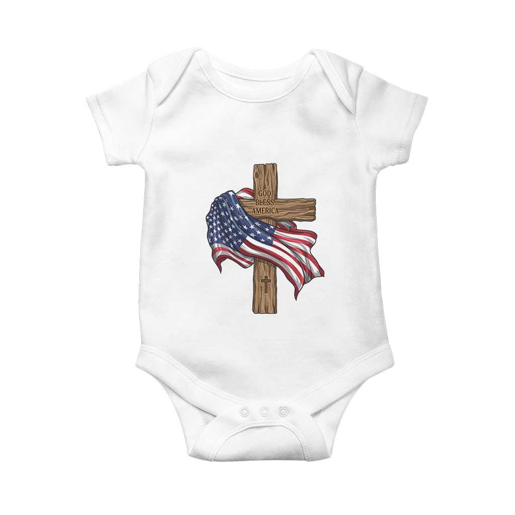 God Bless America 250 Years Baby Onesie 4th of July Christian Jesus TS14 White Print Your Wear