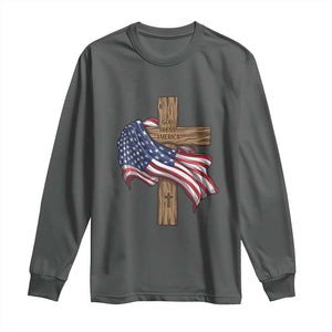 God Bless America 250 Years Long Sleeve Shirt 4th of July Christian Jesus TS14 Dark Heather Print Your Wear