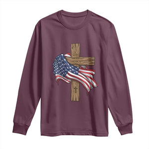 God Bless America 250 Years Long Sleeve Shirt 4th of July Christian Jesus TS14 Maroon Print Your Wear