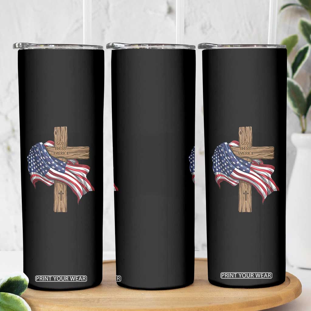 God Bless America 250 Years Skinny Tumbler 4th of July Christian Jesus TS14 Print Your Wear