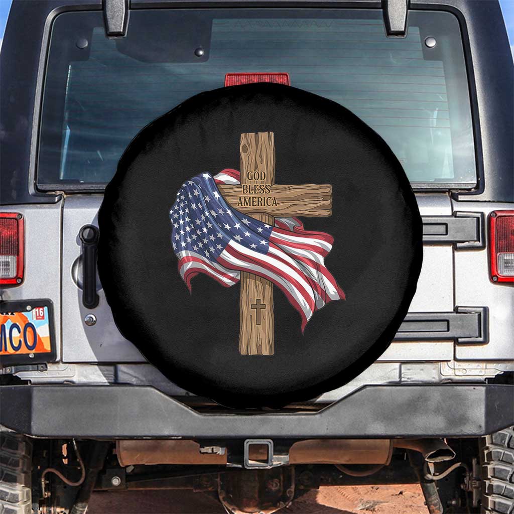 God Bless America 250 Years Spare Tire Cover 4th of July Christian Jesus TS14 No hole Black Print Your Wear